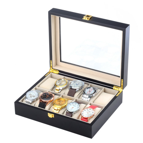 10 Grids Watch Box Black