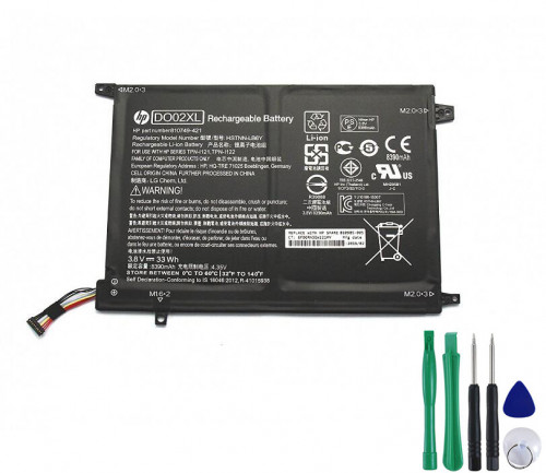 33Wh HP Pavilion x2 10-n110CA Battery
https://www.adapterone.com/33wh-hp-pavilion-x2-10n110ca-battery-p-79929.html

Product Info
Battery Technology: Li-ion
Device Voltage (Volt): 3,8 Volt
Capacity: 8700 mAh / 33 Wh / 2-Cell
Color: Black
Condition: New,100% Original
Warranty: Full 12 Months Warranty and 30 Days Money Back
Package included:
1 x HP Battery (With Tools)
Compatible Model:
810749-421 HP, DO02XL HP, BATTDO02033XL HP, DO02033XL HP, 810985-005 HP, TPN-I122 HP, 810845-800 HP, HSTNN-LB6Y HP, TPN-I121 HP,