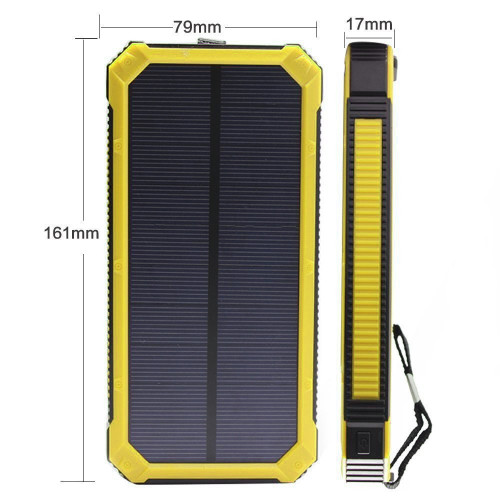 20000mAh Solar Charging External Power Bank Yellow 2