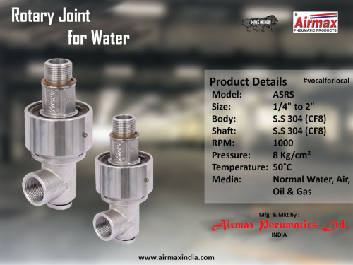 Airmax pneumatics is a leading rotary union water manufacturer and exporter in India. we have available various rotary union water for your use.