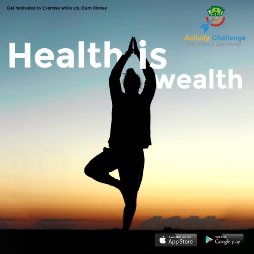 focus on your health as it can give you money. Download activity challenge app to challenge others for fitness activities and earn mon
