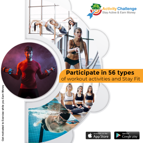 Motivate yourself to stay fit and Healthy through our "Activity-Challenge App." Join us now and Earn Money from workout challenges.