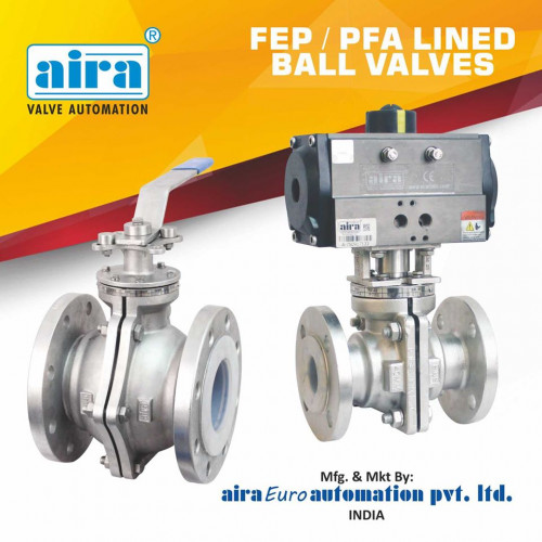 Aira Euro Automation is a leading manufacturer and exporter of pfa lined ball valve in India. We have a wide range of industrial Ball valves.