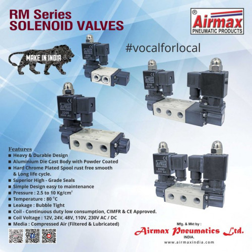 Airmax pneumatics is a leading double solenoid valve manufacturer and exporter in India. we have available various double solenoid valve for your use.