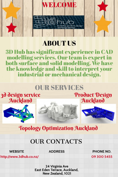Learn about the differences between the different types of available Cad Modelling from 3D Hub Company. We provide very latest in CAD software and stay up-to-date with best practice design principles.

https://www.3dhub.co.nz/