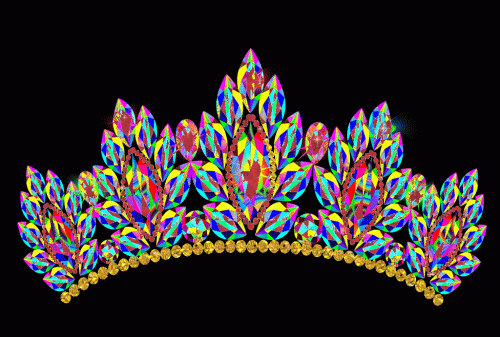 7mg TIARA SPARKLING AB COVERED RHINESTONES golden mind obliterates gold holiday edition art gif