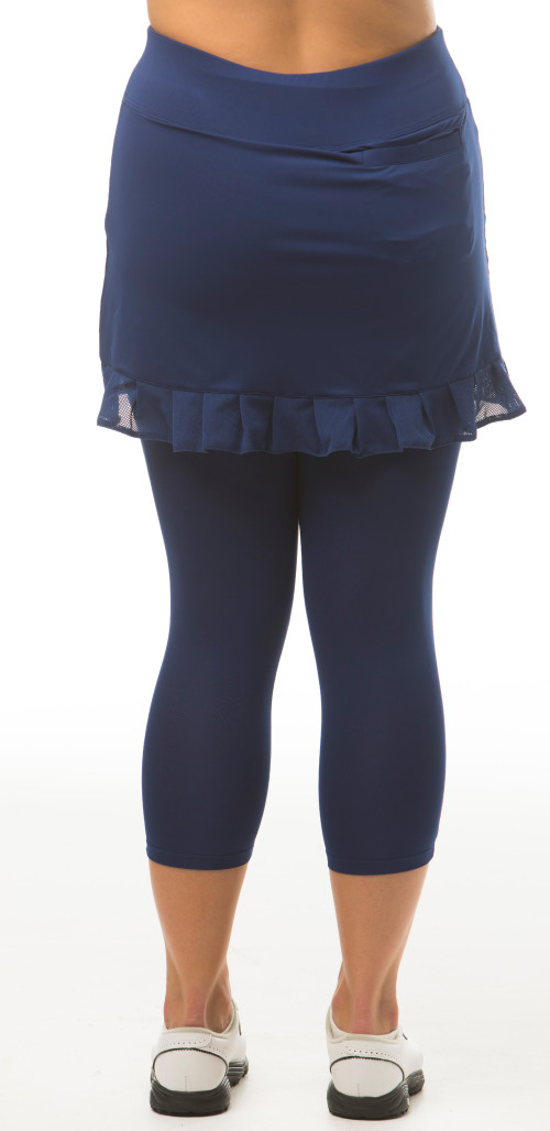 900214 SanSoleil SolCool Capri w Ruffle Skorty. Navy (1)