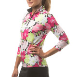 900476-SanSoleil-SolCool-3QTR-Sleeve-Polo.-Cosmos.-Pink-A