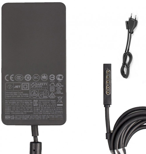 https://www.es-adaptador.com/original-adaptador-cargador-microsoft-surface-pro-1-12v-36a-p-58883.html

Info producto
Entrada:100-240V / 50-60Hz
Salida: 12V-3.6A-43W
Tipo de enchufe:5-Pin
Color: negro
Condición: Nuevo, Original
Garantía: 12 meses de garantía y 30 días de devolución de dinero
Paquete incluido:
1 x Adaptador Microsoft
1 x Cable EU-PLUG
Modelo Compatible:
Microsoft 1514 1536