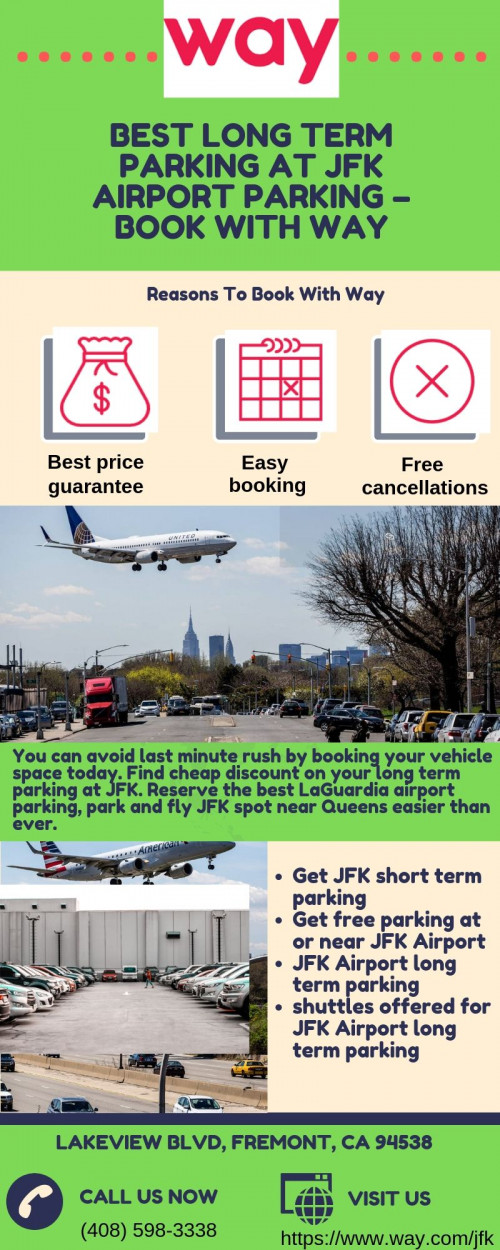 It's an incredible chance to make your next flight a phenomenal experience. Next time you fly out of JFK, park and fly effectively because of the Way application. Get a good deal on JFK Airport Parking with Way. You can find ratty airport parking from various providers. Book Online Now : https://www.way.com/jfk