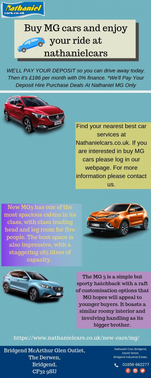 Choose the best cars or other vehicles for your everyday needs at Nathanielcars.co.uk. If you are interested in buy MG cars then our website best for you.
For more info visit : https://www.nathanielcars.co.uk/new-cars/mg/