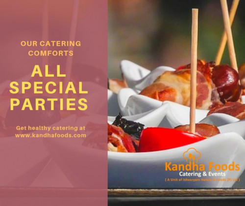 We take care of all the menus and on-site catering and the party planning too and make your party an unbelievable one at Kandha Foods!

Do visit our site : http://kandhafoods.com/
Contact us @ +91-73977 89981