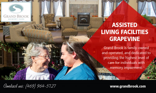 Assisted living in grapevine is memory care residences for seniors at https://grandbrook.com/communities/grapevine/
 
Our Services : 

Assisted Living Grapevine
memory care grapevine
assisted living grapevine tx
memory care grapevine tx
assisted living facilities grapevine
assisted living communities grapevine
memory care facilities grapevine  

The home environment for older citizens with memory loss need to be guarded; this is essential because the maintenance employees need to see in their tasks and jobs. The seniors living in the center typically require help with bathing, cleaning, medication, and executing regular work. The employees in the assisted living in grapevine is educated to make sure they're able to meet the lasting fundamentals of their folks.


Address - 2501 Heritage Avenue Grapevine, TX 76051 , USA

Phone number -  (817) 329-8500

Email : AAnderson@grandbrook.com

Social Links : 

https://twitter.com/AssistedTx
https://www.youtube.com/channel/UCOC55UcEE_fjCuNnHU3Gw3A
https://www.pinterest.com/grandbrookmemorycares/
https://about.me/grandbrookmemorycare/getstarted
https://en.gravatar.com/grandbrookmemory