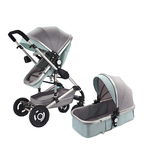 Baby stroller 2 in 1 newborn baby carriage Green