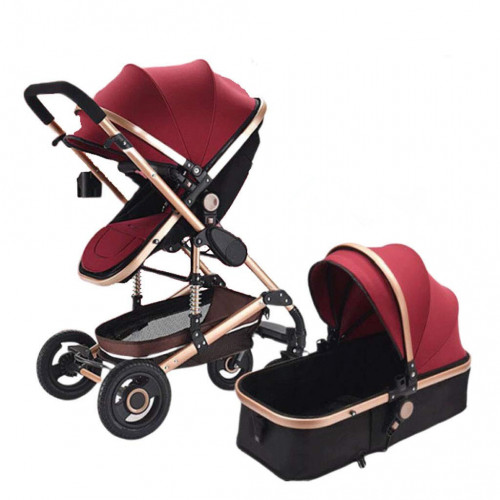 Baby stroller 2 in 1 newborn baby carriage Red