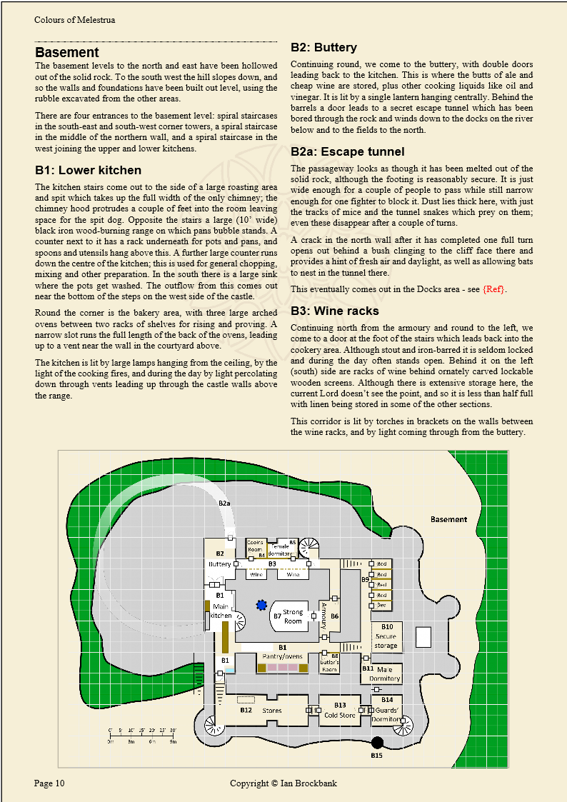 Basement page with map