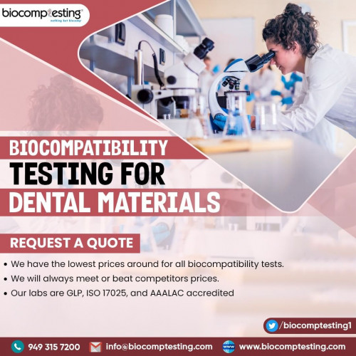 Biocomptesting, Inc. provides the best biocompatibility testing for dental materials to help you avoid dangerous or costly interactions. Call us now at 949-315-7200 to find out more about our services and products!