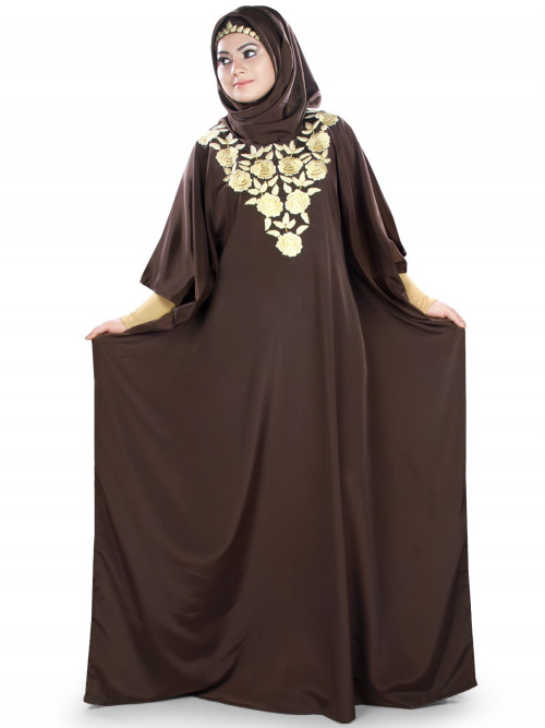 Checkout Brown Kaftans for beautiful women at Mirraw Online Store. It doesn't seem a good color but actually it looks beautiful when you wear it. http://bit.ly/2vrmnod
