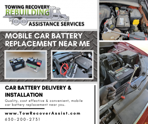 Do you need a car battery replacement in Naperville, IL or any other Greater Chicago Area? Our Naperville car battery store offers a top-notch mobile car battery replacement in Naperville plus throughout Chicagoland. If you are looking for a mobile battery replacement service you can count on trust & afford, you found it.

Call today! 630-200-2731 or visit https://www.towrecoverassist.com/mobile-auto-battery-replacement-naperville/