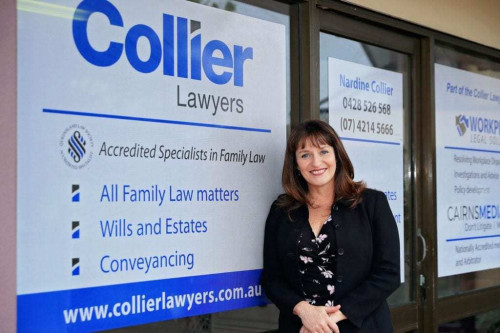 Collier Family Lawyers Cairns

Suite 1/132 Collins Ave Cairns City QLD 4870 Australia
07 4214 5666
https://collierfamilylaw.com.au/
sm@collierfamilylaw.com.au

Need Family Lawyers in Cairns? And looking to keep your issue out of costly court proceedings – so that you’ll settle your dispute as quickly and as affordably as possible?

Nardine Collier has practiced for over 25+ years and is an accredited specialist in divorce & family law, and has successfully resolved hundreds of cases (focusing on fairly dividing property, divorce and children’s matters).

We know that money is tight, and that you want the best legal advice possible. This is why we offer affordable rates and flexible payment options.

We look forward to speaking to you today.

Collier Family Lawyers Cairns has over 25+ years of Family Law experience and knowledge, and can truly empathise with the emotional and financial stress you are under – having been through two separations myself.

Our team’s mindset is to get your case done quickly and affordably as possible – trying our best to keep your issue out of costly court proceedings. As a Cairns Divorce Lawyer, we are here to save you time, money and sanity.

Schedule your FREE 15 minute, no obligation chat so we can discuss your family law or divorce matter in Cairns, and give you some guidance on what is involved and expected costs.