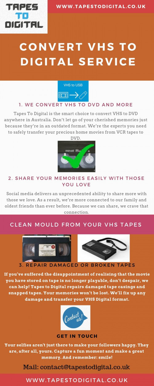 If you want to get back your precious recordings, then at Tapes To Digital you can get modified video by using the best Convert VHS to digital service.