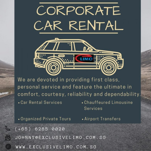 Looking for a long term car Leasing? Exclusive Limo offering Corporate Car Rental in Singapore. Renting a Car as long term is the perfect alternative to stress-free car ownership. Contact for more details.

#corporatecarrental
#longtermcarleasing
http://www.exclusivelimo.com.sg/corporate-car-rental-singapore/