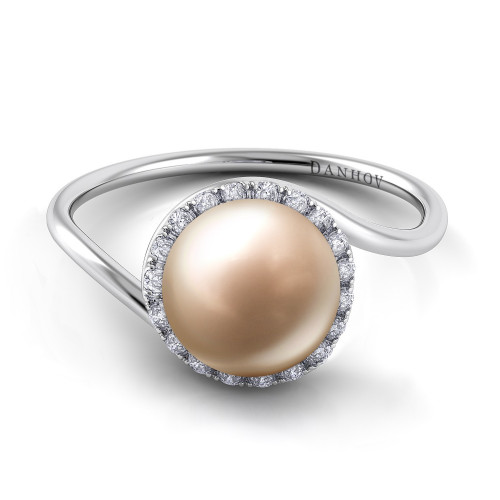 Danhov Abbraccio Swirl Pearl Diamond Ring. To buy this product please visit here https://eyeonjewels.com/product/danhov-abbraccio-swirl-pearl-diamond-ring-13973