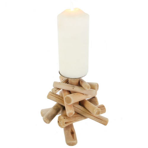 Driftwood Pillar Candle Holder