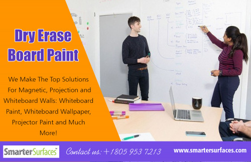 Utilize whiteboard paint kit to make a whiteboard surface at https://smartersurfaces.com/communicator-collection.html

Our Services :

smartersurfaces.com	
Smarter Surfaces
whiteboard paint
dry erase paint
white board paint

The whiteboards are a requirement for those areas as companies assumptions, educational institutes or to the other functions as conventions, etc.. distinct kind of whiteboards are used on earth. They may be those, that are to be permanently repaired at precisely the same location for a wall, or they may be the favored types, which can be smaller lightweight and mobile. The white board paint kit is the item where we could set the mobile whiteboards at any location.

Phone :+1805 303 5669
EMAIL : support@smartersurfaces.com

Social Links :

https://ello.co/dryerasewall
https://padlet.com/dryerasewall
https://www.diigo.com/profile/dryerasewall
https://emmarodriguez.contently.com/
http://www.plerb.com/dryerasewall
https://enetget.com/dryerasewall