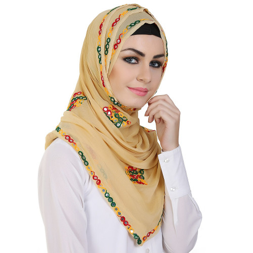 Checkout the latest embroidered hijab fashion for Muslim Women in different colors and made from different fabrics at Mirraw Online Store. https://bit.ly/2wyBfl6