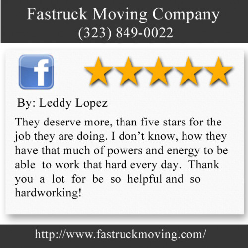 Fastruck Moving Company
11818 Riverside Dr Ste 118
Valley Village, CA 91607
(323) 849-0022

http://www.fastruckmoving.com/calabasas-movers/