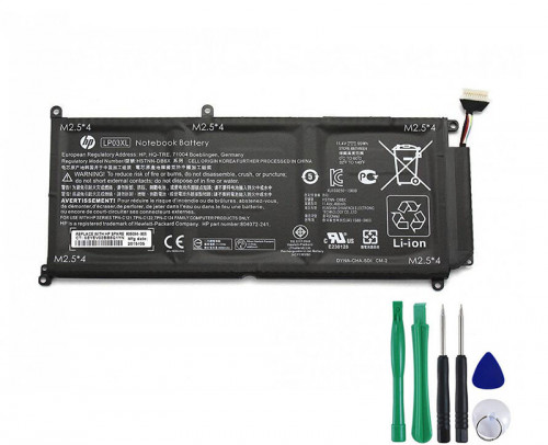 https://www.goadapter.com/original-55wh-hp-envy-15ae000-serie-battery-p-99650.html

Product Info:
Battery Technology: Li-ion
Device Voltage (Volt): 11,4 Volt
Capacity: 4800 mAh / 55 Wh / 6-Cell
Color: Black
Condition: New,100% Original
Warranty: Full 12 Months Warranty and 30 Days Money Back
Package included:
1 x HP Battery (With Tools)
Compatible Model:
805094-005 HP, 807417-005 HP, LP03XL HP, LP0305 HP, TPN-C124 HP, TPN-C121 HP, LP03055XL HP, TPN-C122 HP, 804072-241 HP, HSTNN-DB6X HP,