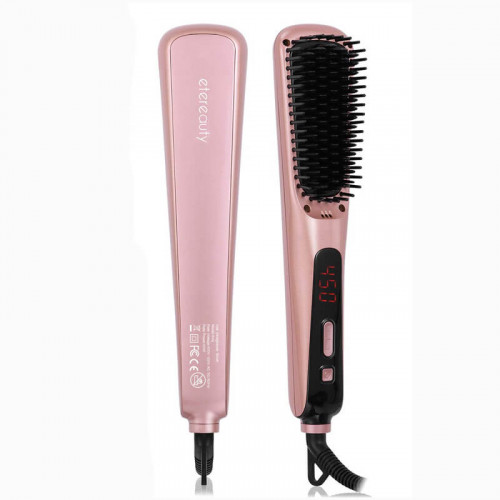 Hair Straightening Brush, Ceramic Hair Straightener Brush for Women2 (1)