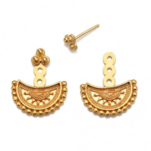 A best-selling mandala design takes its cue from the skiesto for man updated drop earring in a stunning gold crescent moon shape. Adjustable Length minimum of 12 inch to maximum 3 4 inch-Includes complimentary Satya Jewelry gift box. To know more details please visit here https://eyeonjewels.com/product/half-moon-mandala-earrings---gold-12158