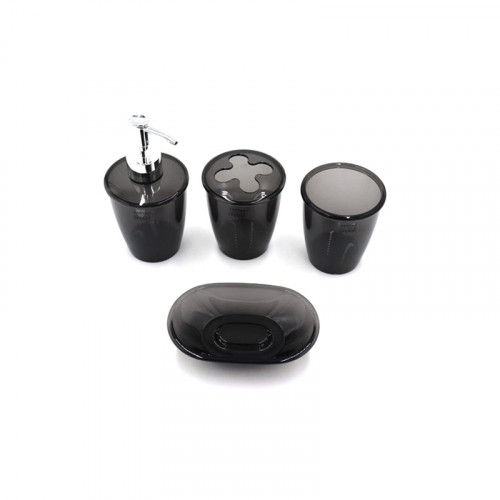 House & Home Set of 4 Bathroom Accessories Black