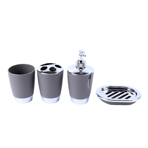 House & Home Set of 4 Bathroom Accessories Grey