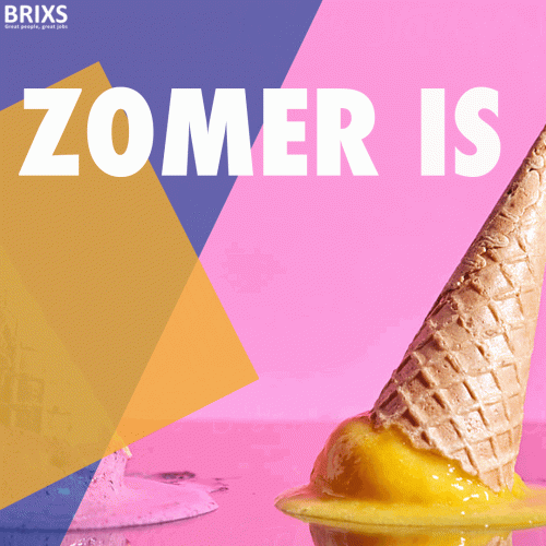 zomer, zomer is aan, hot, heat, smelten, ijsje, ijs, ice cream, pink, bright, summer is on, BRIXS