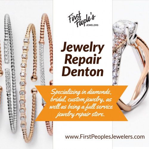 Jewelry repair in Denton to return your jewelry to good health once again at http://FirstPeoplesJewelers.com 

Find Us : https://goo.gl/maps/8tW77xcqVzZpkawq7 

When you decide to build a custom engagement ring, remember to take your time. Do your research on design, setting, stone, and make sure to find jewelry repair in Denton.! Sometimes it can be a back and forth process in the early stages making sure everything is just right as the design process gets going. Having a line of communication with your custom jeweler is essential.

First People’s Jewelers 
Email : info@FirstPeoplesJewelers.com 
Phone : (940) 383-3032 

Our Profile : https://gifyu.com/weddingrings 

More Images : 

https://gifyu.com/image/E9bS
https://gifyu.com/image/E9Se
https://gifyu.com/image/E9bz
https://gifyu.com/image/E9bb