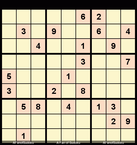 Triple Subset Pointing
New York Times Sudoku Hard July 3, 2019