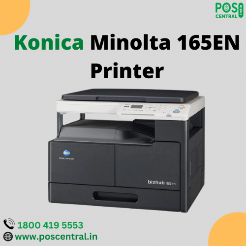 The Konica Minolta 165en is a monochrome multifunction laser printer that offers printing, copying, scanning, and faxing capabilities. It has a compact design which makes it suitable for office and house use. The Bizhub 165e has a print resolution of 600 x 600 dpi and a standard paper capacity of 250 sheets, with the option to add additional paper trays. It has a memory of 64 Mb and connectivity options through USB or Ethernet. This device is compatible with both Windows and Mac operating systems and has a copy speed of 18 pages per minute. Buy Konica Minolta 165EN Printer Online from POS Central India at competitive prices with prompt free delivery. Visit https://www.poscentral.in/konica-minolta-165en-printer.html