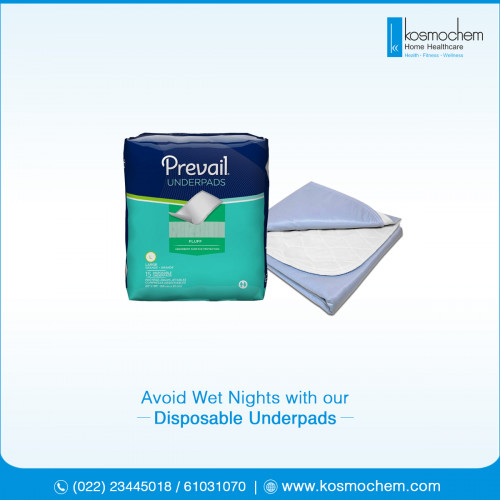 Issues like incontinence can cause frequent leakages of urine leading to wet nights which if not taken care can lead to bedsores and infections. Kosmochem have a range of reusable underpads bed pads and disposable underpads to face incontinence problems. 

Visit our website https://www.kosmochem.com/ProductSearch.aspx?CID=203 to make 
purchase online or call us on 02241031070.