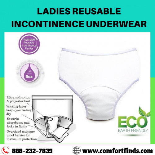 LADIES REUSABLE INCONTINENCE UNDERWEAR
☑Made of whisper-quiet, waterproof, reinforced vinyl to prevent spillover
☑Moderate to heavy bladder incontinence
?15% OFF On YOUR FIRST PURCHASE?
?SHOP NOW - ? http://bit.ly/33jDuIi

#comfortfinds
#women's-washable-incontinence-underwear 
#ladiesreusableincontinencepanties