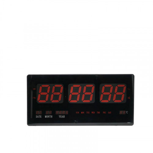 LED number clock red word