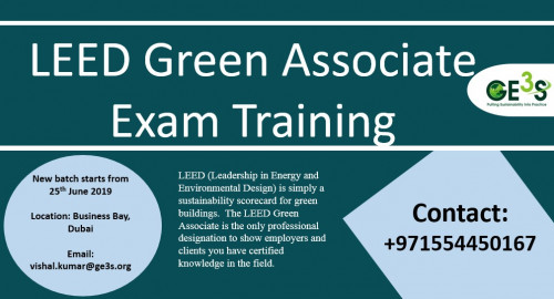 LEED GA credential requires you to pass the LEED GA exam. GE3S Academy conducts weekend courses and covers the syllabus comprehensively. It also has a 98% passing rate. Get in touch with vishal.kumar@ge3s.org for more details.
https://www.ge3s.org/leed-training