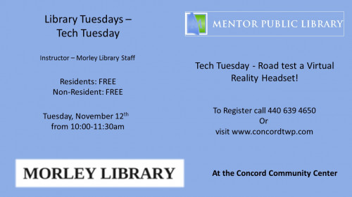 Library Tuesday, Nov 12th