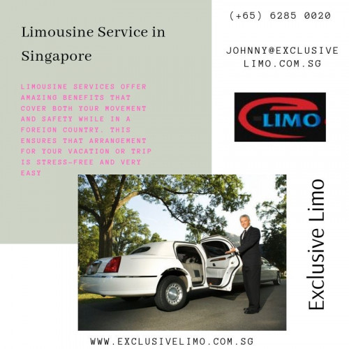Finding a Limousine Company? Exclusive Limo is the best Limousine & Car Rental Company which is providing Limousine Service in Singapore. Hire our Limo Service with Chauffeur and ride like a Celebrity around the city.

#limousineservicesingapore    #limoservicesingapore
https://www.exclusivelimo.com.sg/limousine-service-singapore/