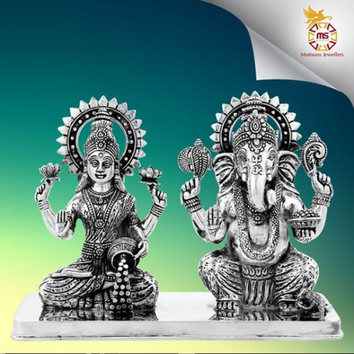 This Diwali spread a positive vibration in your living space with this Sterling Silver Lord Ganesh and Goddess Laxmi Idol. It is a perfect gift for house warming, wedding, thanksgiving day or anniversary or festive occasions. Buy at Motisons Jewellers @ https://www.motisonsjewellers.com/sterling-silver-lord-ganesh-and-goddess-laxmi-idol/60745