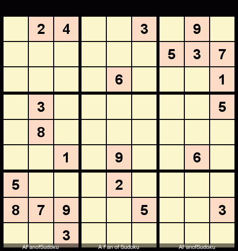 Triple Subset
New York Times Sudoku Hard May 19, 2019