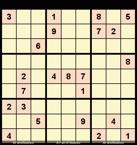 Triple Subset
New York Times Sudoku Hard May 7, 2019