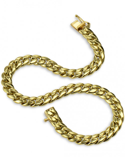 18 karat yellow gold link bracelet. 8 inches long. To buy this product please visit here https://eyeonjewels.com/product/mens-gold-bracelet-12953
